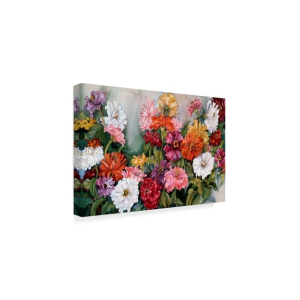 Joanne Porter 'Zinnias' Canvas Art,16x24